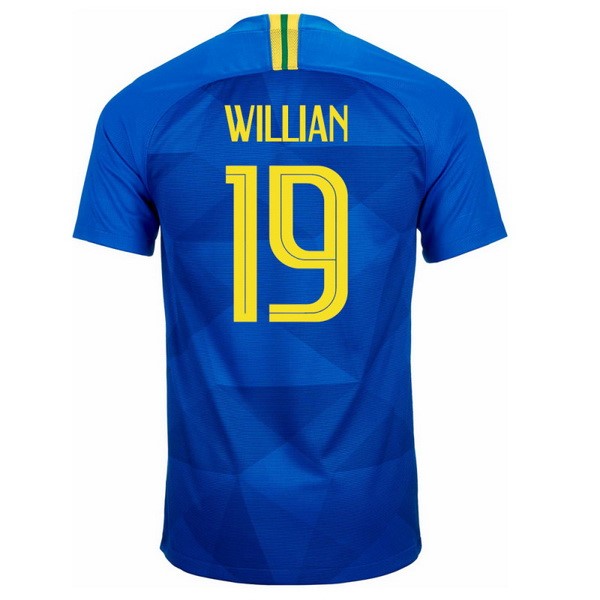Camiseta Brasil 2ª Willian 2018 Azul